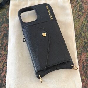 Bandolier Black Phone Case with Gold Accents